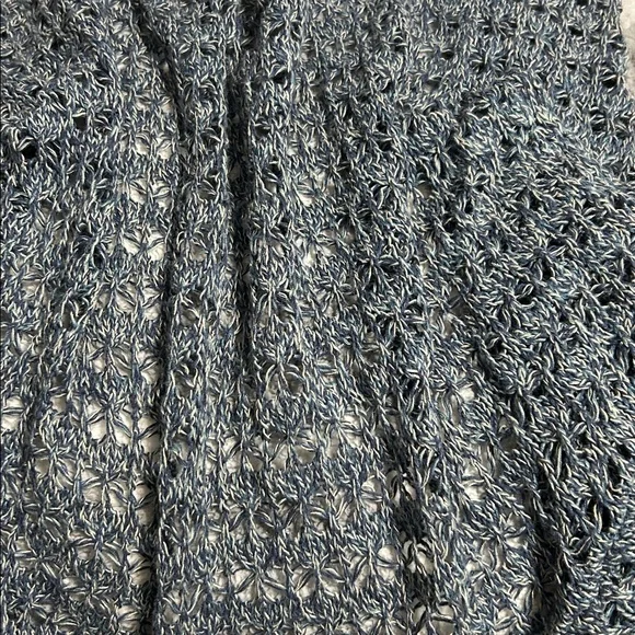 Women's Open-Front Knit Sweater - Blue - Picture 3 of 3
